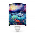 Dolphin Ceramic Night Light Compact, UL-Certified, Ideal for Bedroom, Bathroom, Nursery, Hallway, Kitchen, 6x4x3, Multicolor