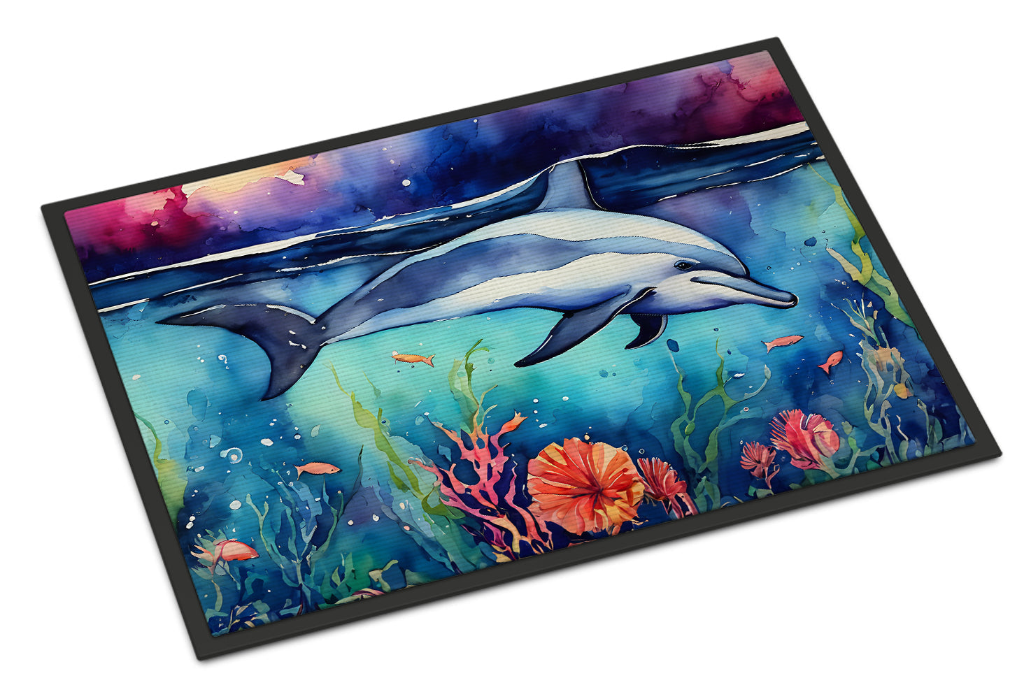 Dolphin Doormat Indoor Outdoor 18H X 27W Front Door Mat Rugs for Entryway, Non Slip Washable