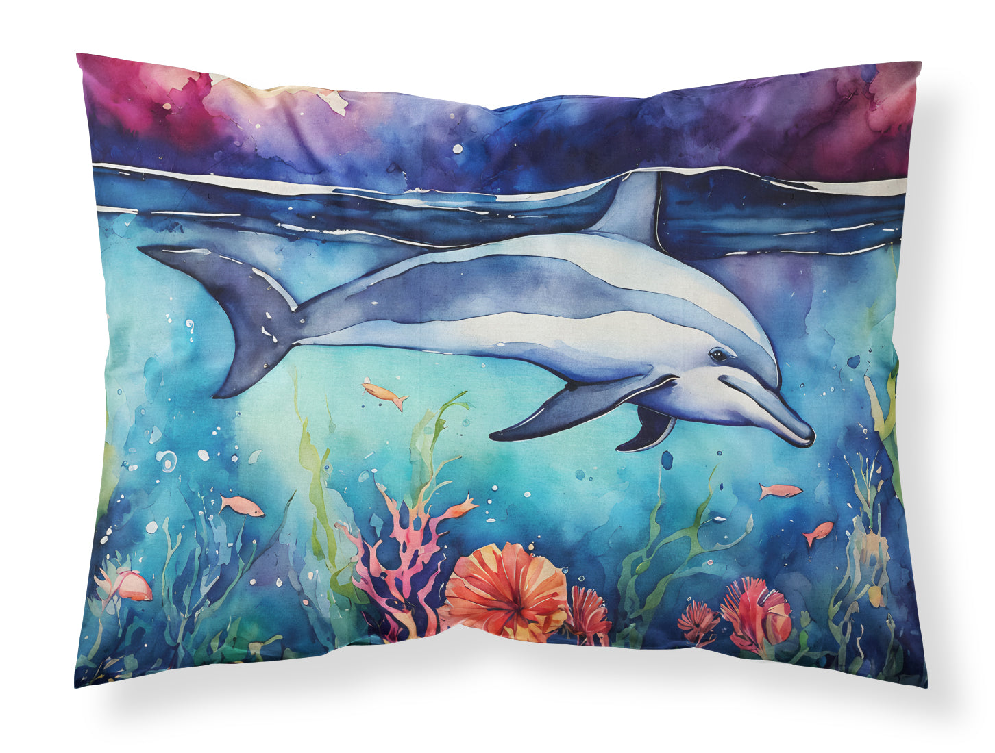 Dolphin Standard Pillowcase Lightweight Super Soft Easy Care Decorative Artwork Pillowcase, Standard