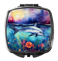 Dolphin Compact Mirror Decorative Travel Makeup Mirror for Women Girls Gifts Pocket Makeup Mirror Folding Handheld