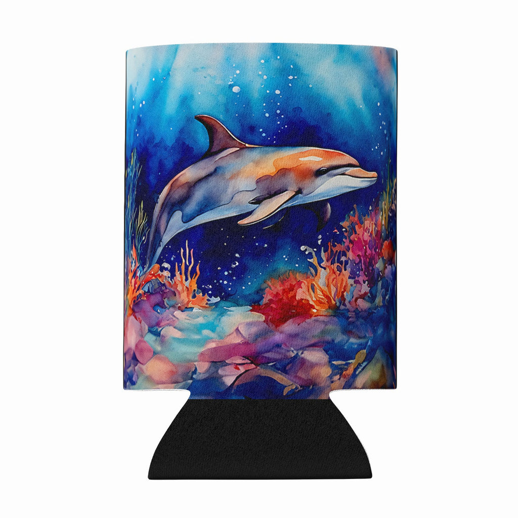 Dolphin Can or Bottle Hugger Cooler Sleeve for Standard 12 oz Cans, Insulated Foam Beer & Soda Can Hugger Reusable