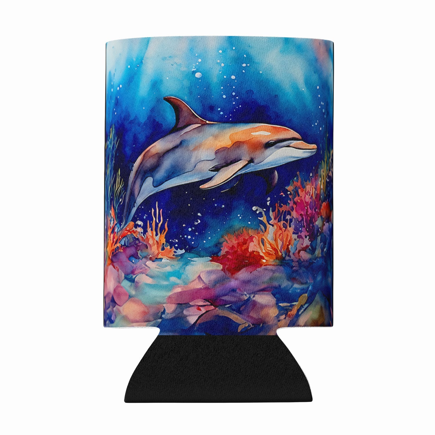 Dolphin Can or Bottle Hugger Cooler Sleeve for Standard 12 oz Cans, Insulated Foam Beer & Soda Can Hugger Reusable