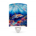 Dolphin Ceramic Night Light Compact, UL-Certified, Ideal for Bedroom, Bathroom, Nursery, Hallway, Kitchen, 6x4x3, Multicolor