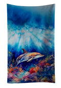 Dolphin Kitchen Towel Velour Plush Front and Cotton Loop Back Machine Washable