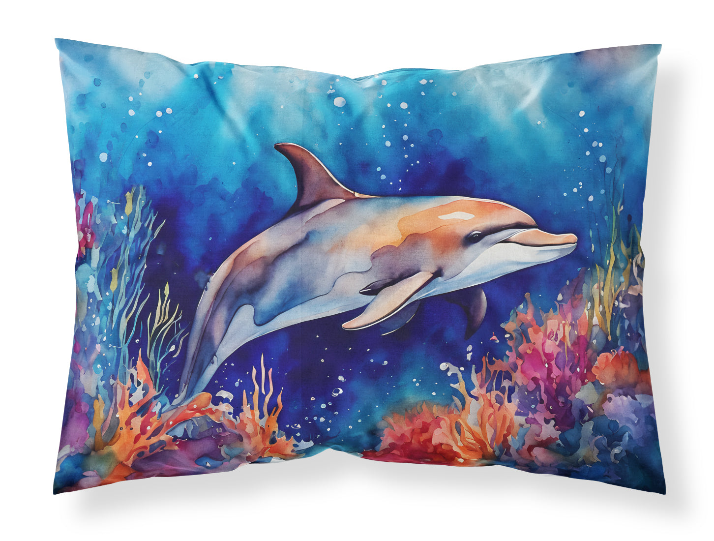 Dolphin Standard Pillowcase Lightweight Super Soft Easy Care Decorative Artwork Pillowcase, Standard