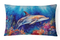 Dolphin Decorative Throw Pillow 12x16 Indoor Outdoor Accent Cushion, Fabric Cover with Insert for Sofa, Bed, Porch & Living Room