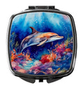 Dolphin Compact Mirror Decorative Travel Makeup Mirror for Women Girls Gifts Pocket Makeup Mirror Folding Handheld