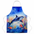 Dolphin Apron Cooking Kitchen Server Baking Crafts Gardening for Adult Women Men, Unisex, Large, Multicolor