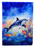 Dolphin House Flag 28x40 Porch Sleeve Pole Decorative Outside Yard Banner Artwork Wall Hanging, Polyester