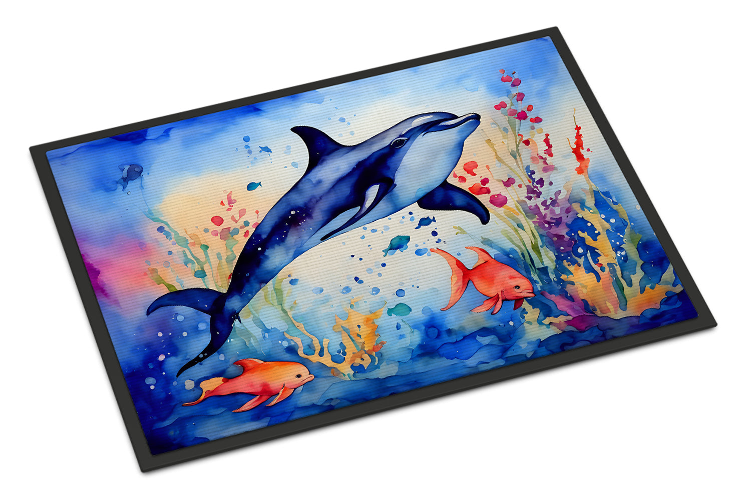 Dolphin Doormat Indoor Outdoor 24H X 36W Front Door Mat Rugs for Entryway, Non Slip Washable Low Pile,