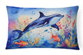 Dolphin Decorative Throw Pillow 12x16 Indoor Outdoor Accent Cushion, Fabric Cover with Insert for Sofa, Bed, Porch & Living Room
