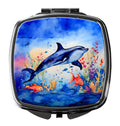 Dolphin Compact Mirror Decorative Travel Makeup Mirror for Women Girls Gifts Pocket Makeup Mirror Folding Handheld