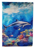 Dolphin House Flag 28x40 Porch Sleeve Pole Decorative Outside Yard Banner Artwork Wall Hanging, Polyester