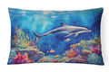 Dolphin Decorative Throw Pillow 12x16 Indoor Outdoor Accent Cushion, Fabric Cover with Insert for Sofa, Bed, Porch & Living Room