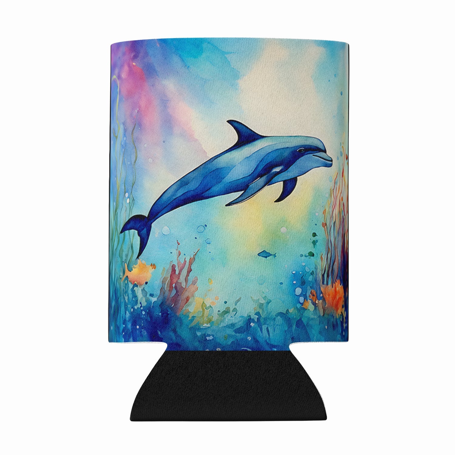 Dolphin Can or Bottle Hugger Cooler Sleeve for Standard 12 oz Cans, Insulated Foam Beer & Soda Can Hugger Reusable