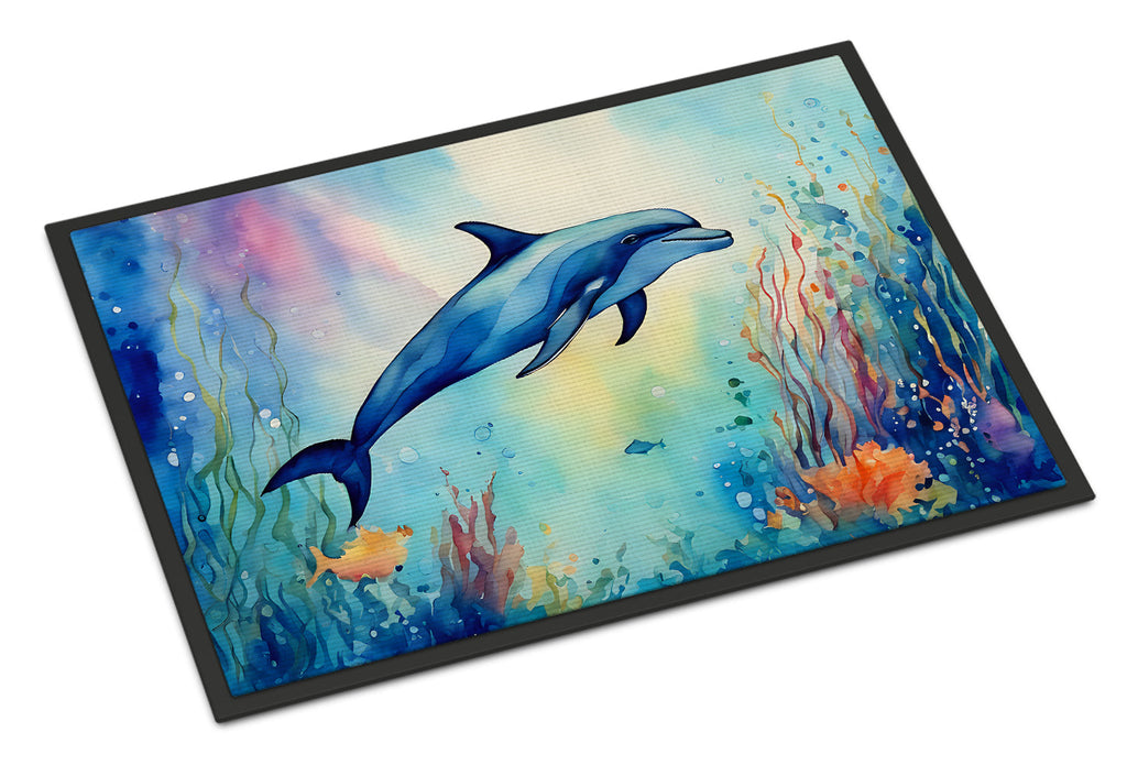 Dolphin Doormat Indoor Outdoor 18H X 27W Front Door Mat Rugs for Entryway, Non Slip Washable