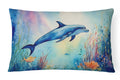 Dolphin Decorative Throw Pillow 12x16 Indoor Outdoor Accent Cushion, Fabric Cover with Insert for Sofa, Bed, Porch & Living Room