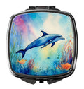 Dolphin Compact Mirror Decorative Travel Makeup Mirror for Women Girls Gifts Pocket Makeup Mirror Folding Handheld