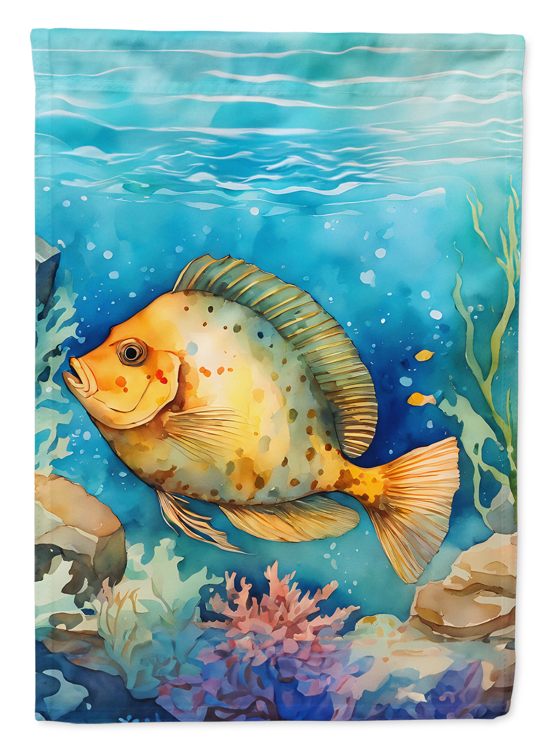 Flounder House Flag 28x40 Porch Sleeve Pole Decorative Outside Yard Banner Artwork Wall Hanging, Polyester