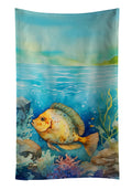 Flounder Kitchen Towel Velour Plush Front and Cotton Loop Back Machine Washable