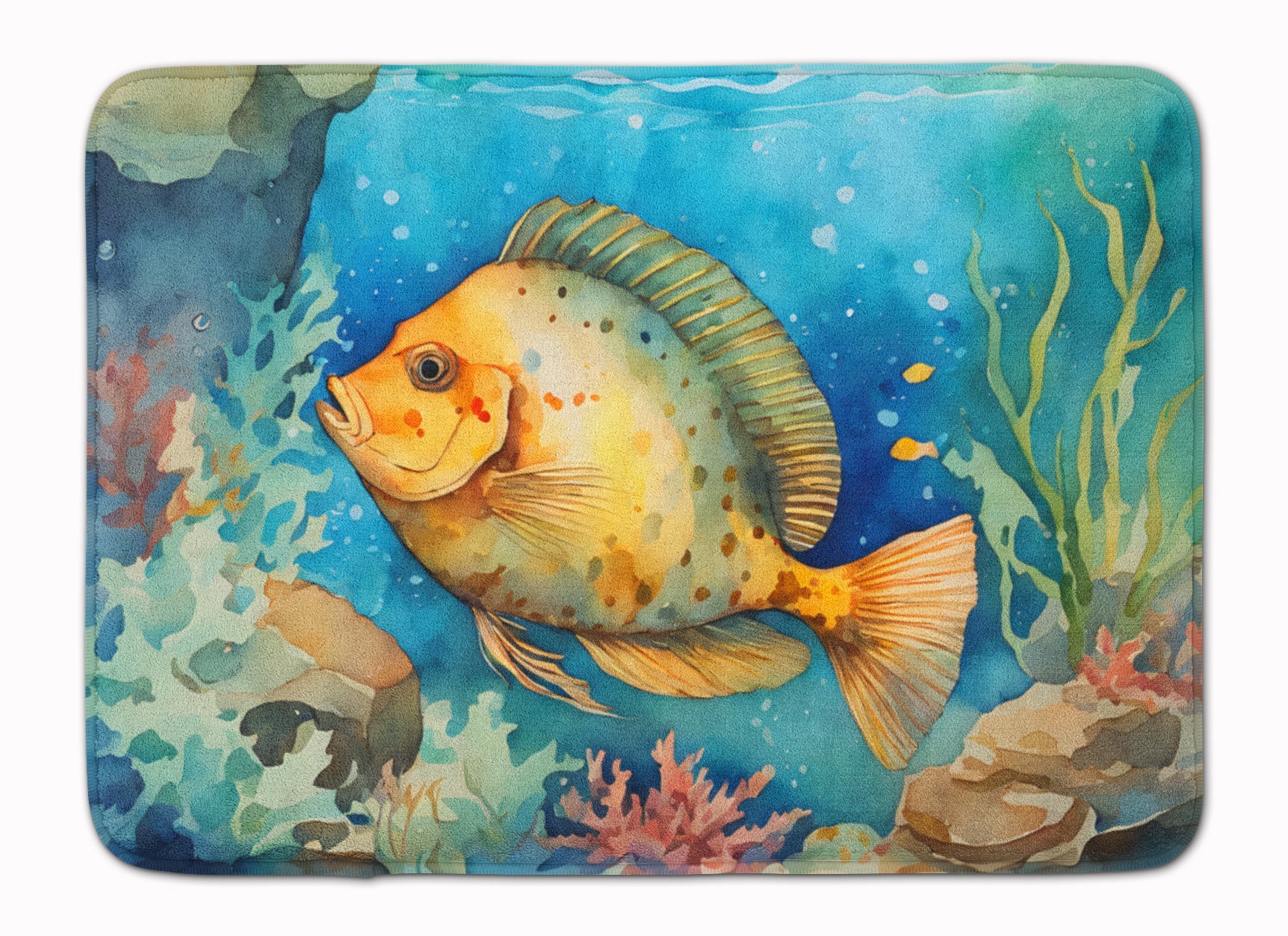 Flounder Memory Foam Kitchen Mat Machine Washable Anti-Fatigue Cushion Comfort Bath or Kitchen Rug