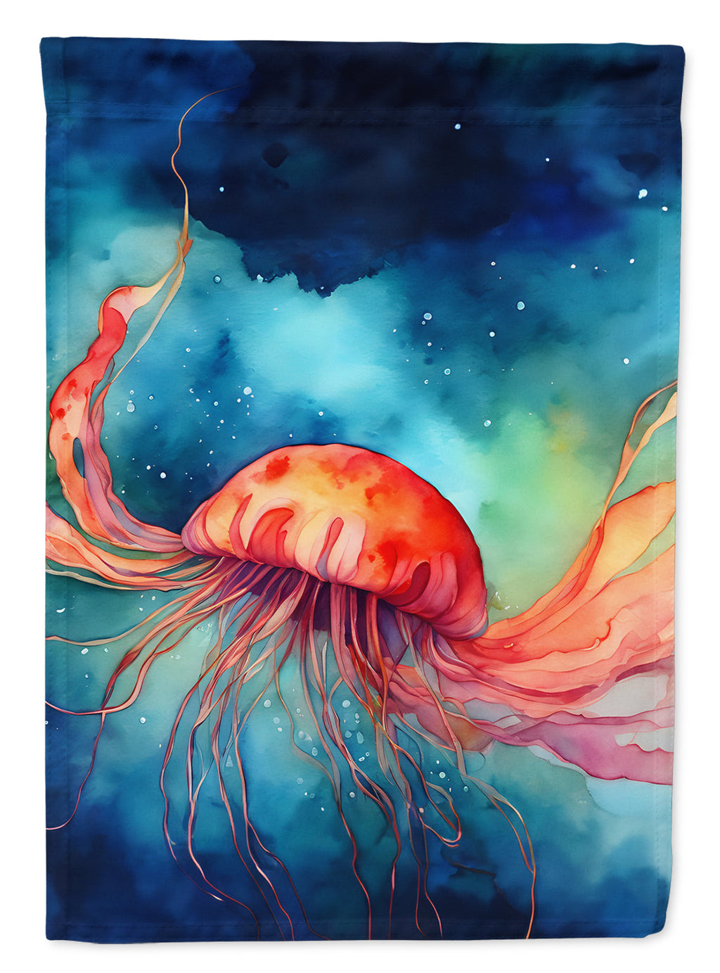 Jellyfish House Flag 28x40 Porch Sleeve Pole Decorative Outside Yard Banner Artwork Wall Hanging, Polyester