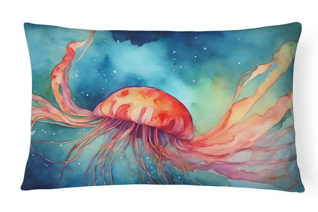 Jellyfish Decorative Throw Pillow 12x16 Indoor Outdoor Accent Cushion, Fabric Cover with Insert for Sofa, Bed, Porch & Living Room