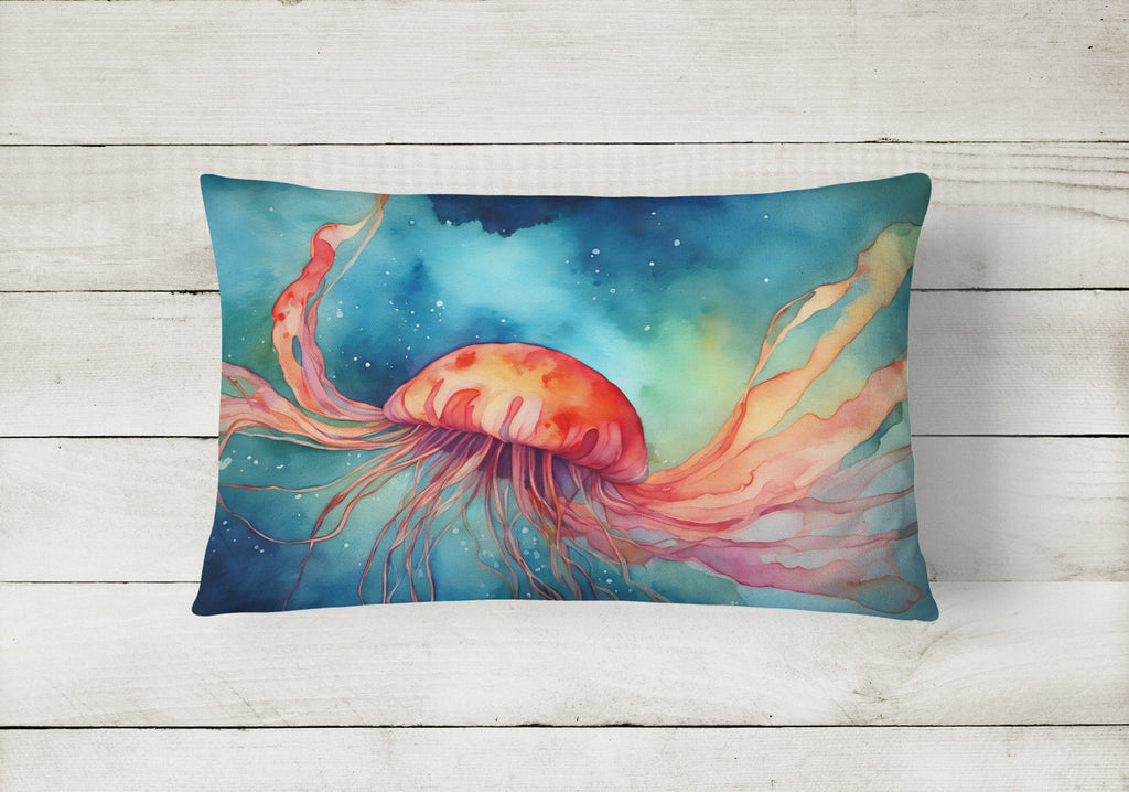Jellyfish Decorative Throw Pillow 12x16 Indoor Outdoor Accent Cushion, Fabric Cover with Insert for Sofa, Bed, Porch & Living Room