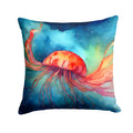 Jellyfish Decorative Throw Pillow 18x18 Indoor Outdoor Accent Cushion, Fabric Cover with Insert for Sofa, Bed, Porch & Living Room