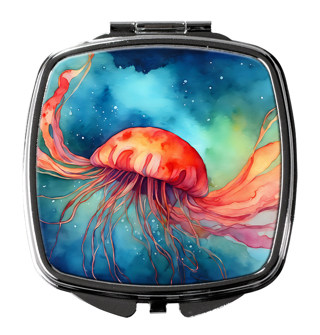 Jellyfish Compact Mirror Decorative Travel Makeup Mirror for Women Girls Gifts Pocket Makeup Mirror Folding Handheld