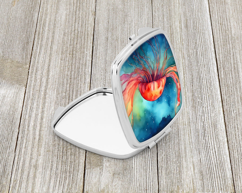 Jellyfish Compact Mirror Decorative Travel Makeup Mirror for Women Girls Gifts Pocket Makeup Mirror Folding Handheld