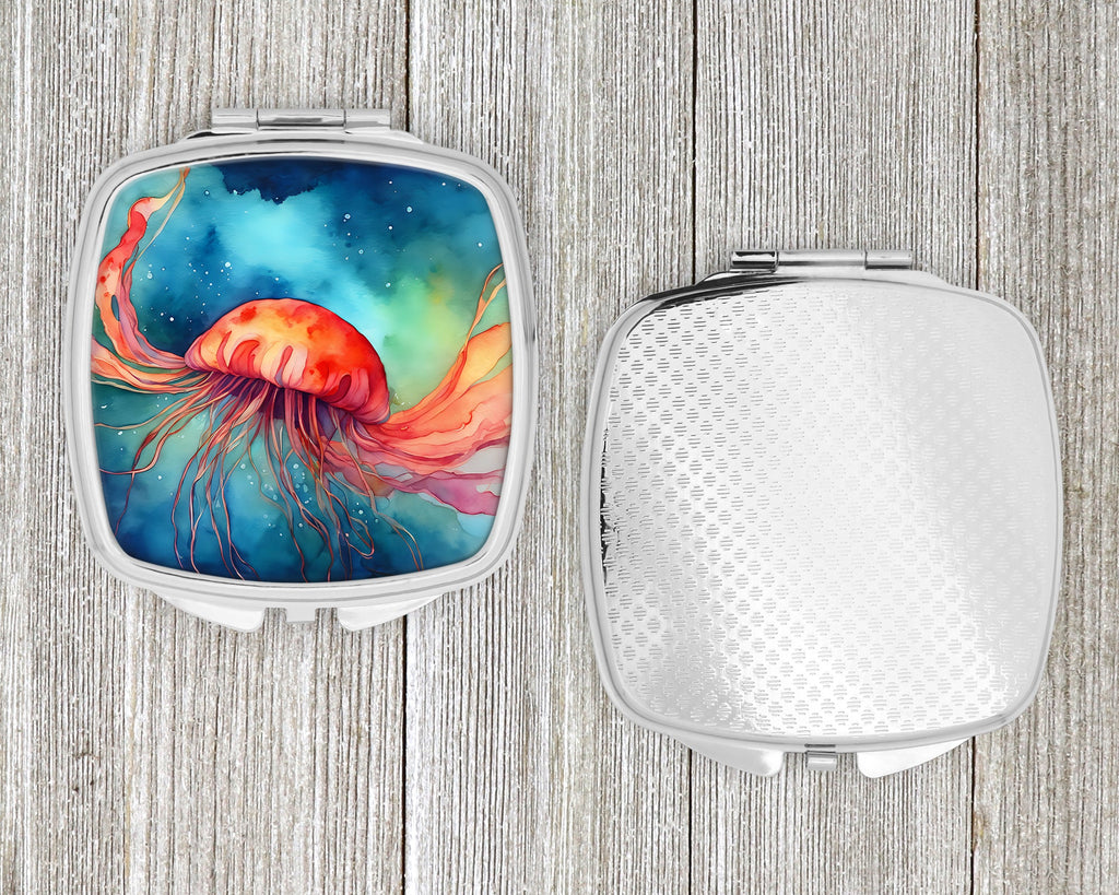 Jellyfish Compact Mirror Decorative Travel Makeup Mirror for Women Girls Gifts Pocket Makeup Mirror Folding Handheld