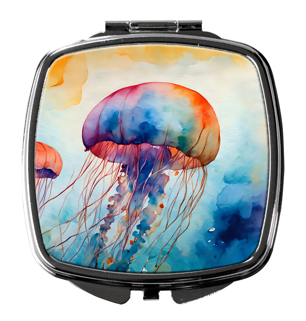 Jellyfish Compact Mirror Decorative Travel Makeup Mirror for Women Girls Gifts Pocket Makeup Mirror Folding Handheld