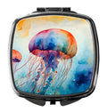 Jellyfish Compact Mirror Decorative Travel Makeup Mirror for Women Girls Gifts Pocket Makeup Mirror Folding Handheld