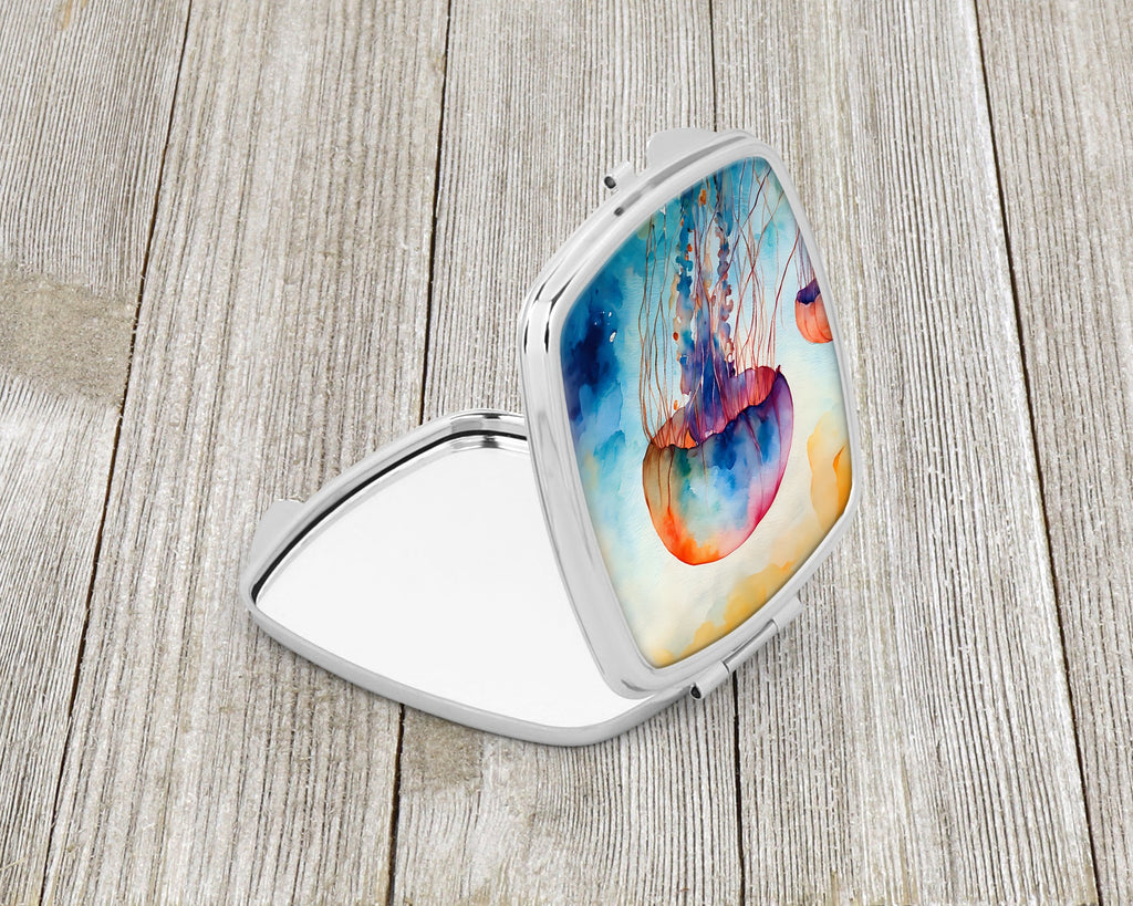 Jellyfish Compact Mirror Decorative Travel Makeup Mirror for Women Girls Gifts Pocket Makeup Mirror Folding Handheld