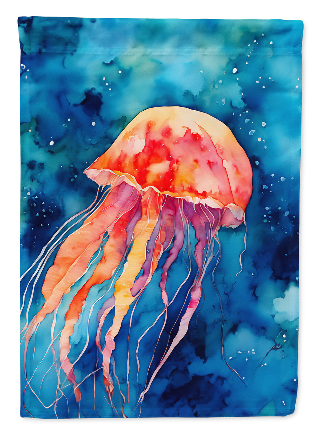 Jellyfish House Flag 28x40 Porch Sleeve Pole Decorative Outside Yard Banner Artwork Wall Hanging, Polyester