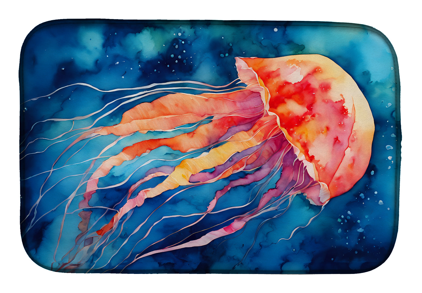 Jellyfish Dish Drying Mat Absorbent Dish Drying Mat Pad for Kitchen Counter Dish Drainer Mat for Countertop, 14 x 21", Multicolor