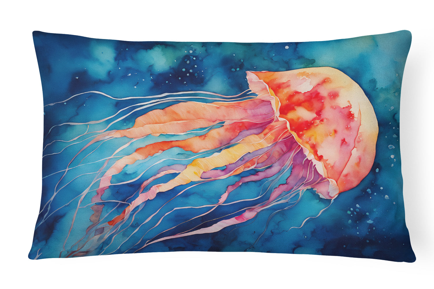 Jellyfish Decorative Throw Pillow 12x16 Indoor Outdoor Accent Cushion, Fabric Cover with Insert for Sofa, Bed, Porch & Living Room