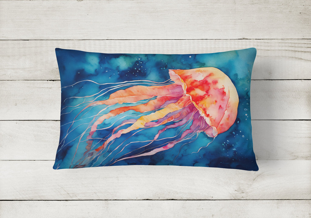 Jellyfish Decorative Throw Pillow 12x16 Indoor Outdoor Accent Cushion, Fabric Cover with Insert for Sofa, Bed, Porch & Living Room