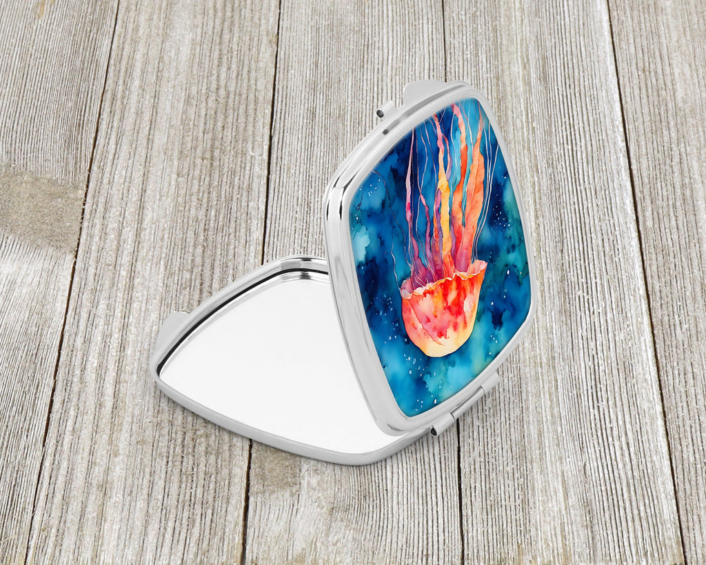 Jellyfish Compact Mirror Decorative Travel Makeup Mirror for Women Girls Gifts Pocket Makeup Mirror Folding Handheld