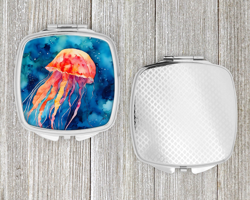 Jellyfish Compact Mirror Decorative Travel Makeup Mirror for Women Girls Gifts Pocket Makeup Mirror Folding Handheld