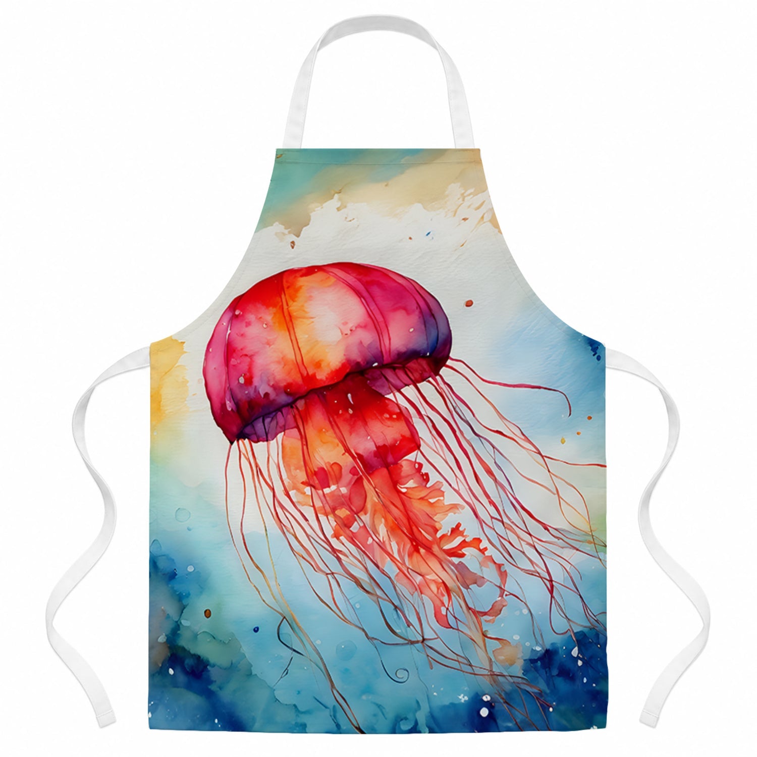 Jellyfish Apron Cooking Kitchen Server Baking Crafts Gardening for Adult Women Men, Unisex, Large, Multicolor
