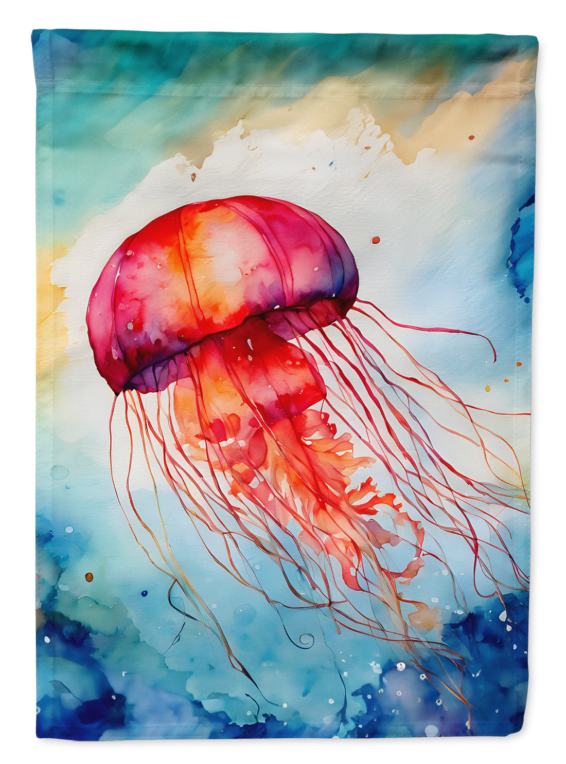 Jellyfish House Flag 28x40 Porch Sleeve Pole Decorative Outside Yard Banner Artwork Wall Hanging, Polyester