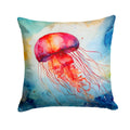 Jellyfish Decorative Throw Pillow 18x18 Indoor Outdoor Accent Cushion, Fabric Cover with Insert for Sofa, Bed, Porch & Living Room