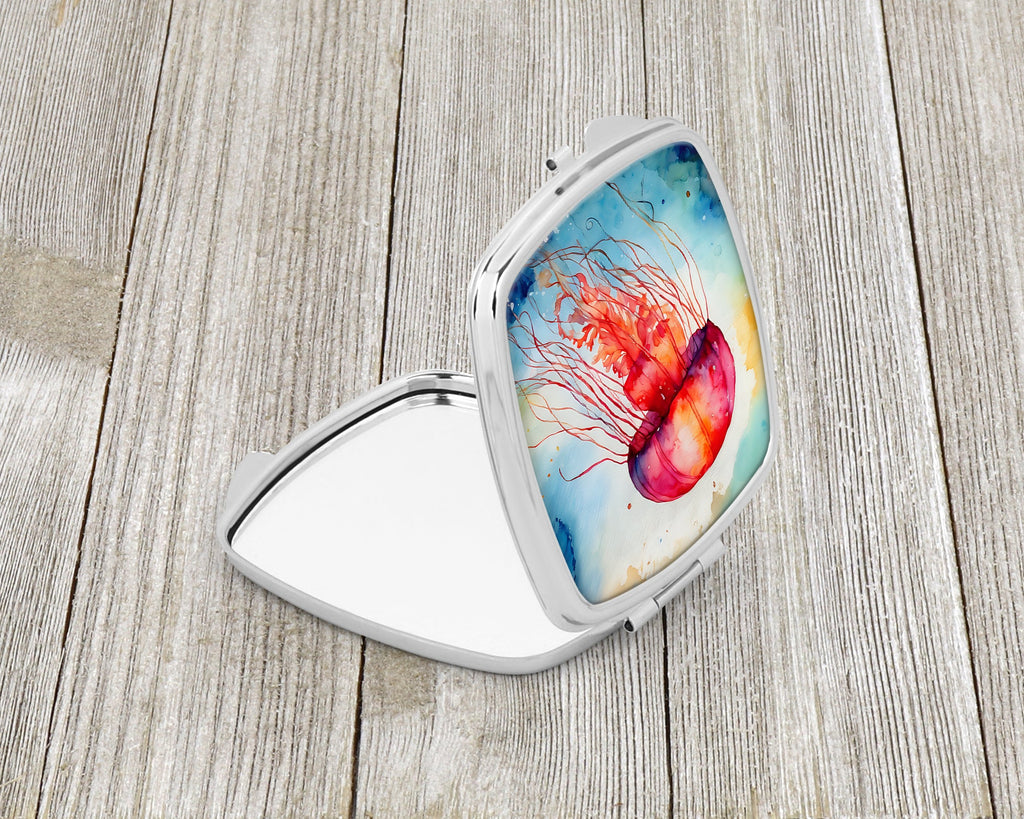 Jellyfish Compact Mirror Decorative Travel Makeup Mirror for Women Girls Gifts Pocket Makeup Mirror Folding Handheld