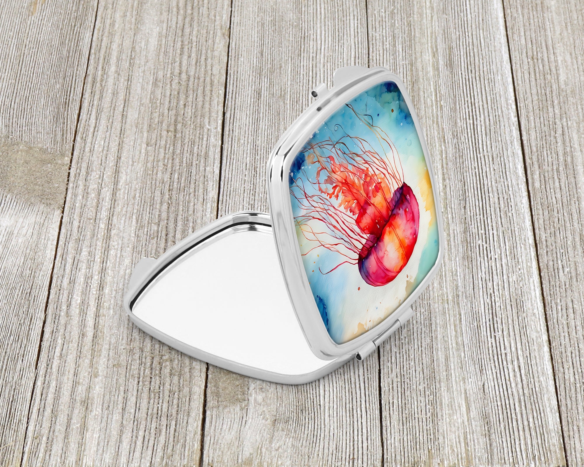 Jellyfish Compact Mirror Decorative Travel Makeup Mirror for Women Girls Gifts Pocket Makeup Mirror Folding Handheld