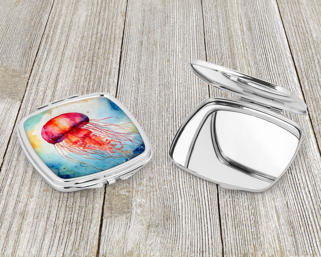 Jellyfish Compact Mirror Decorative Travel Makeup Mirror for Women Girls Gifts Pocket Makeup Mirror Folding Handheld