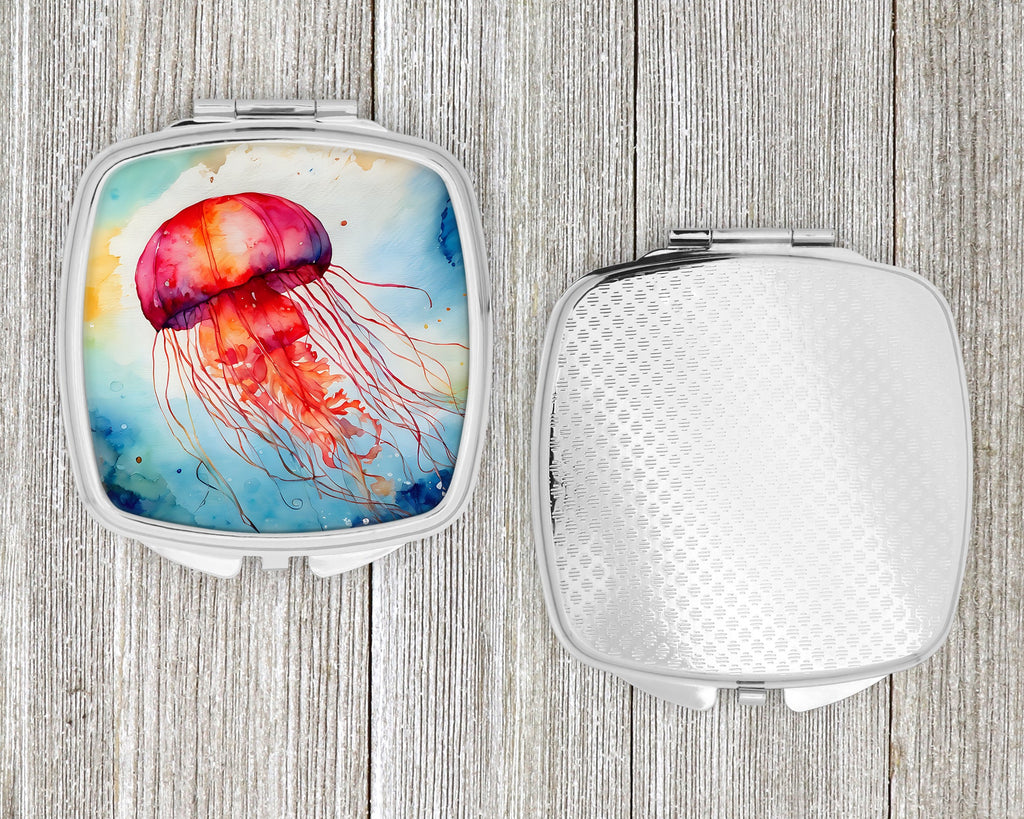 Jellyfish Compact Mirror Decorative Travel Makeup Mirror for Women Girls Gifts Pocket Makeup Mirror Folding Handheld