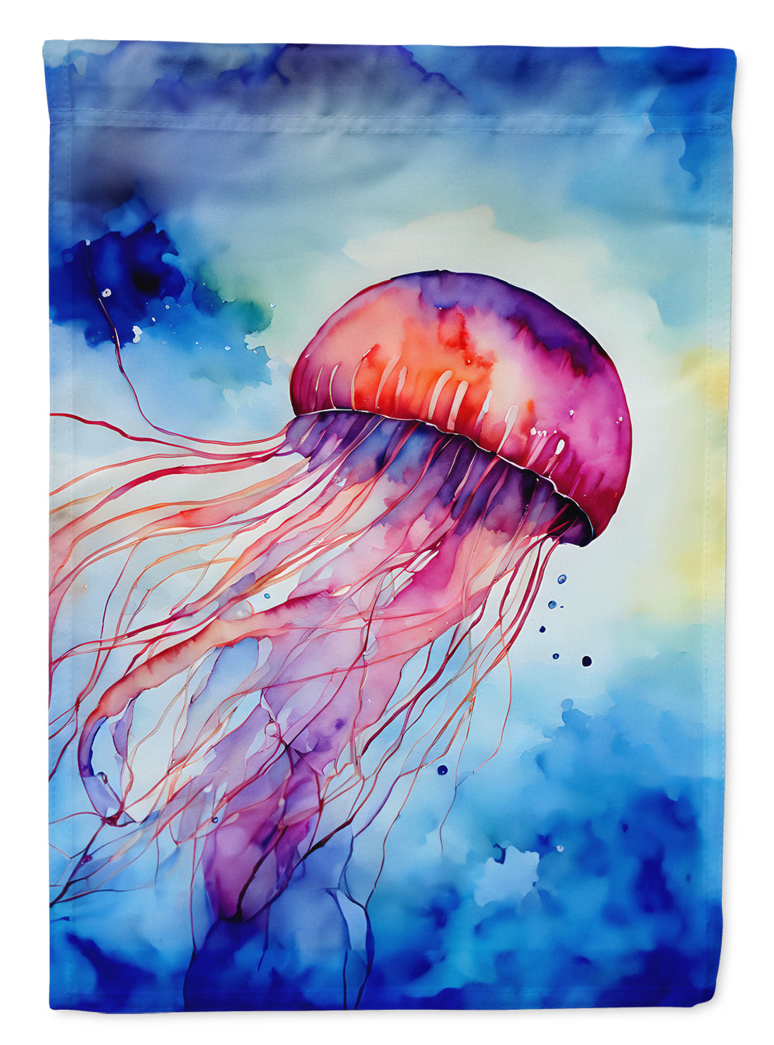 Jellyfish House Flag 28x40 Porch Sleeve Pole Decorative Outside Yard Banner Artwork Wall Hanging, Polyester