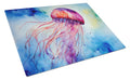 Jellyfish Cutting Board Tempered Glass Kitchen Cutting Surface, Heat Resistant Chopping, Non-Slip Feet, Food Prep & Serving